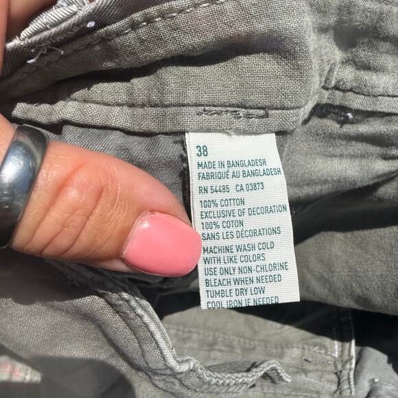 American Eagle Outfitters Prep Fit Dark Gray Canvas Cotton Shorts Size 38 - Picture 7 of 10